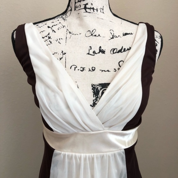 Ruby Rox Dresses & Skirts - Ruby Rox Brown Ivory Chiffon Maxi Dress NWT M